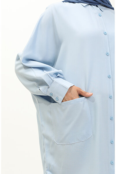 sefamerve Cepli Viskon Tunik 6480-15 Mavi