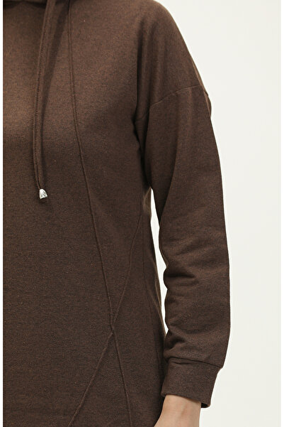 sefamerve Çıma Detaylı Eşofman Takım 3039-04 Kahverengi