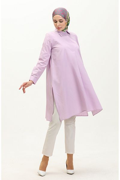 sefamerve Lilac Tunic 6478-18 - Με κρυφά κουμπιά και σκισίματα