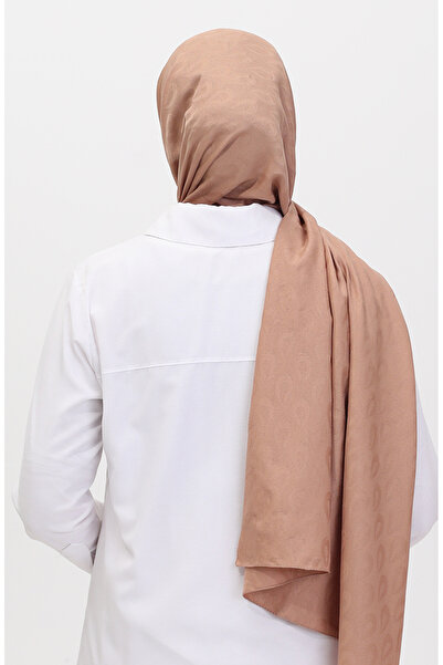 sefamerve Madame Mary Damla Jacquard Σαλ 19085-18 Σοκολάτα με γάλα