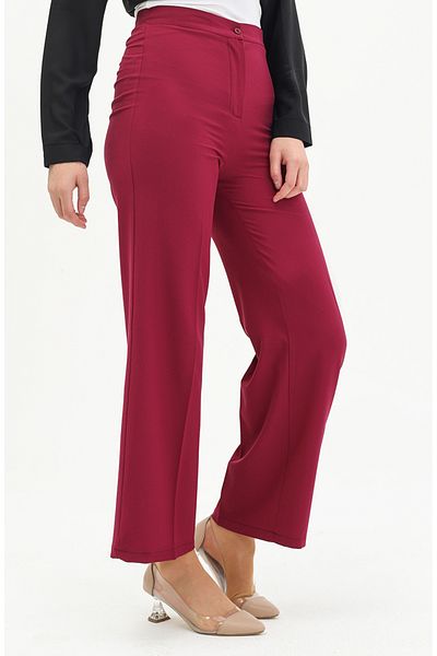 sefamerve Pantaloni cu picioare largi din prune 1141-05
