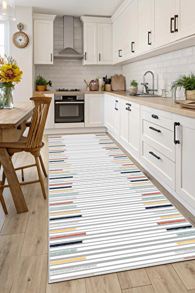 Evimle Makinede yıkanabilir kaymaz taban leke tutmaz mutfak halısı salon halı...