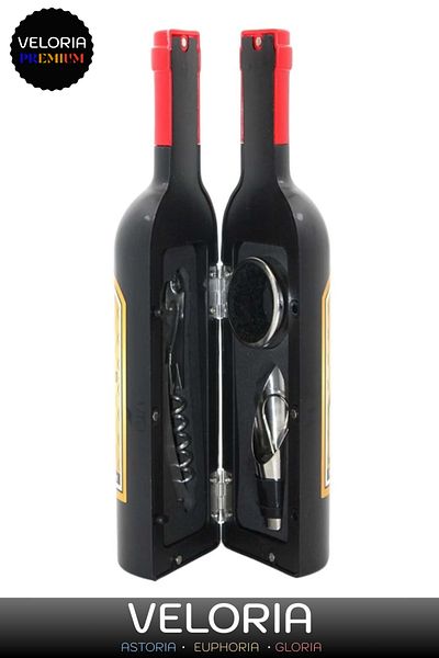 Veloria Premium Series Non-Tarnish Stainless Steel Cork Wine Cap Opener Bottle Corkscrew Set 14 X 6 cm