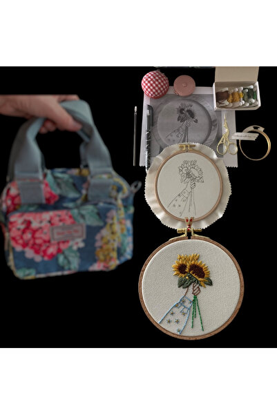 DEAR HOME Nakış Eğitim Videolu, Nakış Seti Ve Nakış Çantası Set, Hobi Seti An...