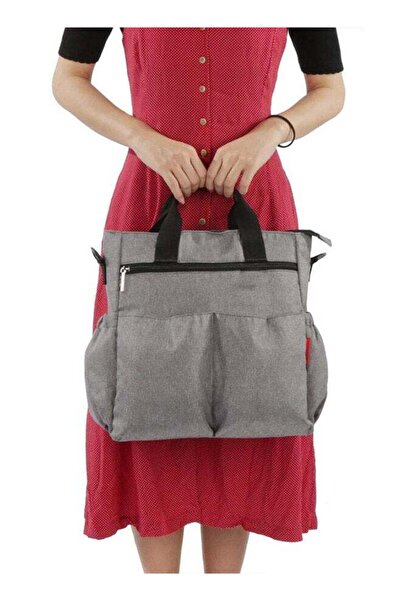 Yelajoy Gray Baby Diaper Bag, Waterproof Shoulder Bag, Large Capacity and Durable, Suitable for Traveling
