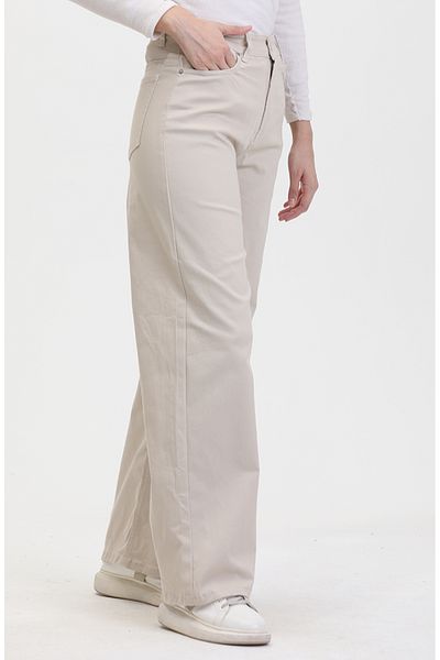 sefamerve Pantaloni din denim Plazzo 2727888 -04 Piatră