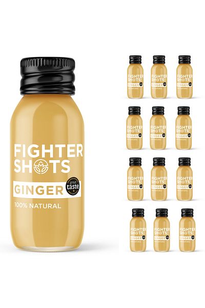 Fighter Shots Ginger Shots (12x60ml) | Cold Pressed | 100% Natural