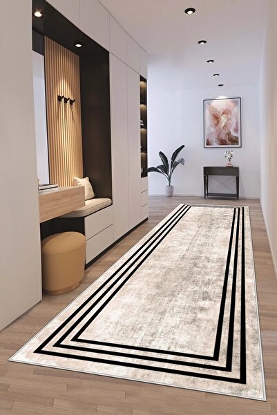 df home Kesme Yolluk Koridor Hol Antre Giriş Halısı Dijital Baskı Yıkanabilir...