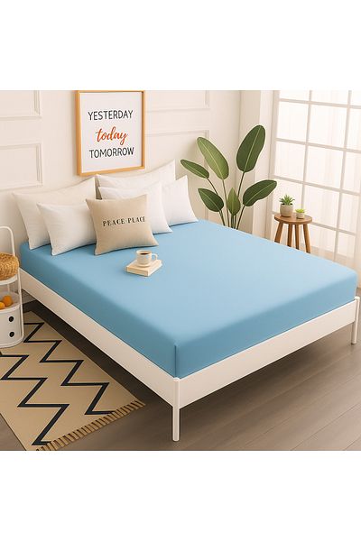 Prime Sleeks 100% Cotton Fitted Sheet Double Fitted Sheet 160X200Cm