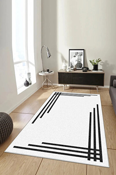 Hülya Home Salon Halısı Geometrik İskandinav Eskitmeli Dijital Baskı Yıkanabi...