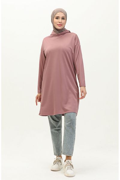 sefamerve 8661-02 Μοντέλο Dusty Rose Hooded εποχιακό χιτώνα