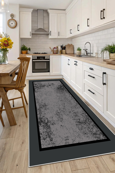 Evimle Makinede yıkanabilir kaymaz taban leke tutmaz mutfak halısı salon halı...