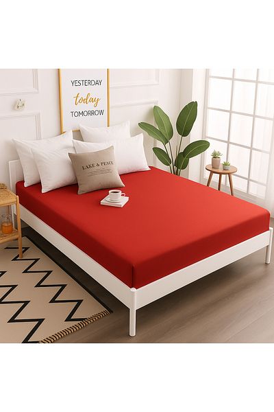 Prime Sleeks ملاءة سرير مطاطية من القطن بنسبة 100%، ملاءة سرير مزدوجة مقاس 160 × 200 سم
