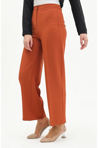 sefamerve Pantaloni largi de culoare cărămidă - 1141-08