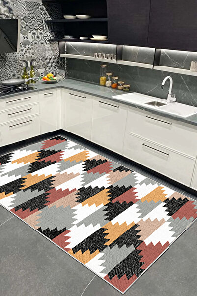df home Kesme mutfak halısı Desenli Dijital Baskı Yıkanabilir Kaymaz Taban  İ...