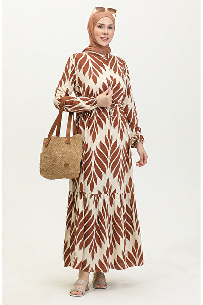 sefamerve Μαυρισμένο φόρεμα με μοτίβο βισκόζης - 81869-06