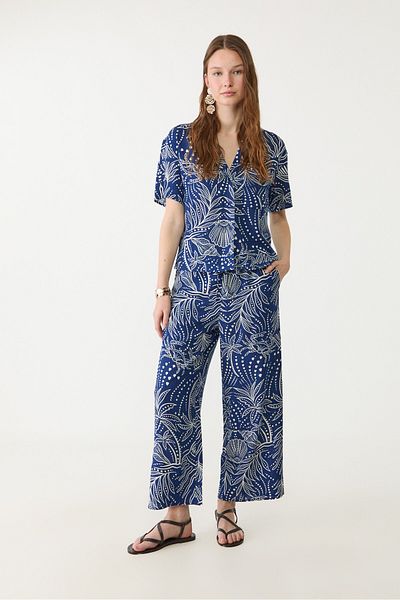 Stradivarius Flowing printed linen blend culottes