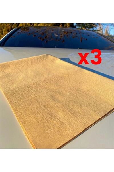 BELLA CAR CARE 3 Ad. Güderi Temizleme Bezi Sarı Gerçek Güderi Araç Kurulama B...