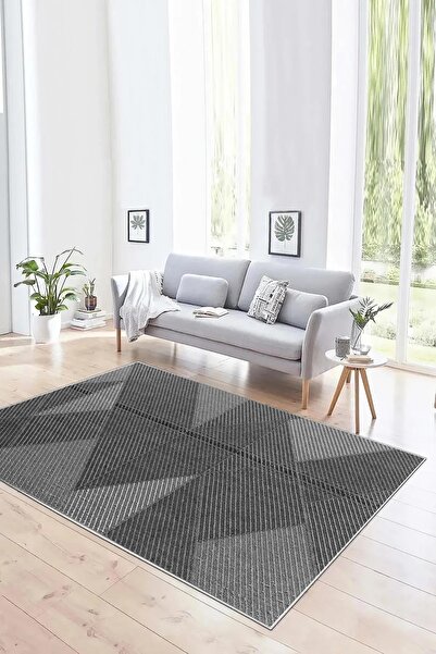 df home Salon Halısı Geometrik İskandinav Toz Tutmaz Dijital Baskı Yıkanabili...