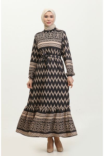 sefamerve Rochie cu model nurcă neagră - 0367-01