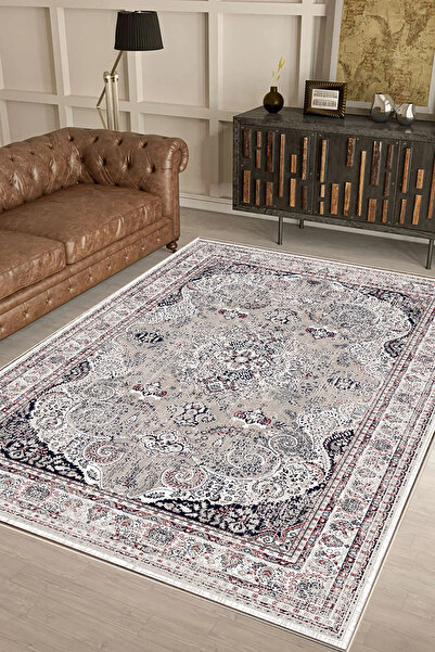 Hülya Home Salon Halısı Geometrik İskandinav Eskitmeli Dijital Baskı Yıkanabi...