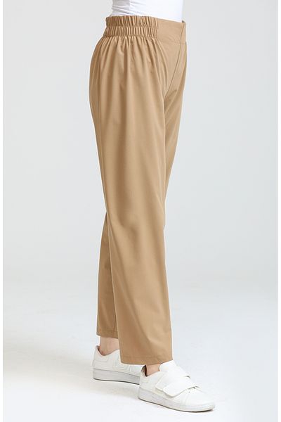 sefamerve Παντελόνι Mink Flat Leg Large Size ελαστικό στη μέση 2750-04
