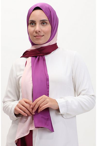 sefamerve Şal Tricolor Karaca 81049-02 - Fuchsia, Mov pudră, Karaca