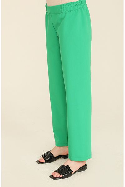 sefamerve Green Elastic Waist Trousers 2034-20