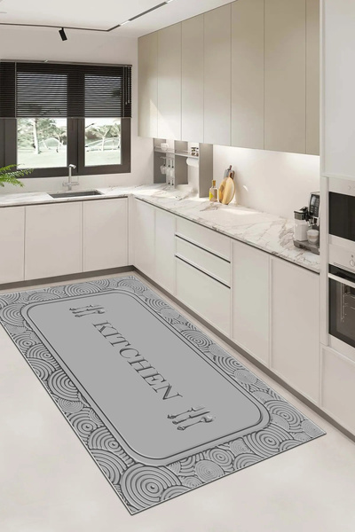 UZZA Salon Halısı Geometrik İskandinav Eskitmeli Dijital Baskı Yıkanabilir Ka...