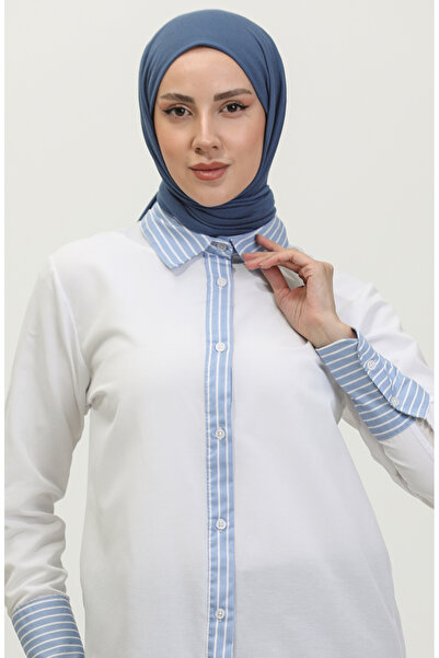 sefamerve Біла туніка в смужку - 4823-09