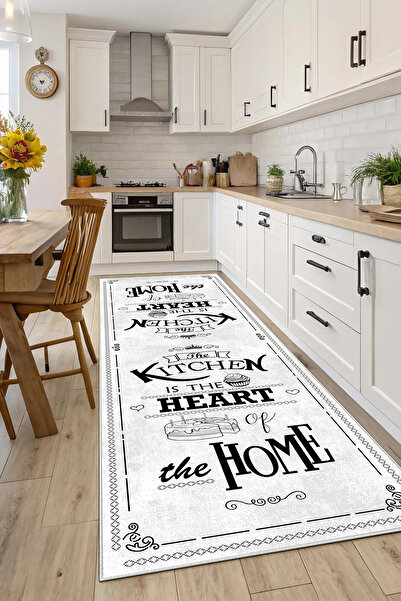 Evimle Makinede yıkanabilir kaymaz taban leke tutmaz mutfak halısı salon halı...