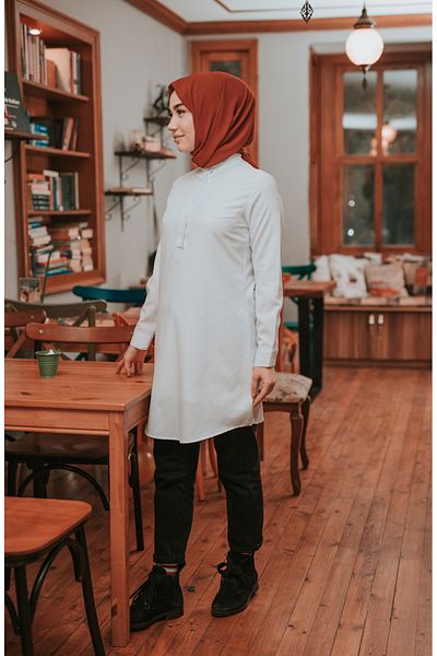 sefamerve Λευκός γιακάς Judge Tunic - 6474-05