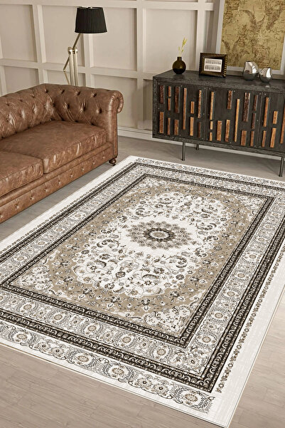 df home Salon Halısı Geometrik İskandinav Eskitmeli Dijital Baskı Yıkanabilir...