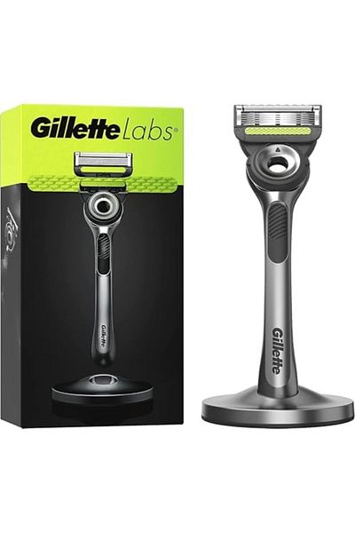 Gillette Labs Men's Razor + 1 Razor Blade Refill, with Exfoliating Bar, Includes Premium Magnetic St
