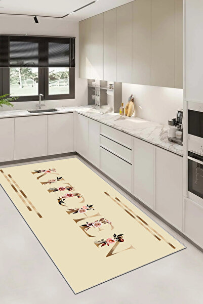 df home Kesme mutfak halısı Desenli Dijital Baskı Yıkanabilir Kaymaz Taban  İ...