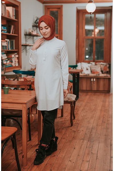 sefamerve Λευκός γιακάς Judge Tunic - 6474-05