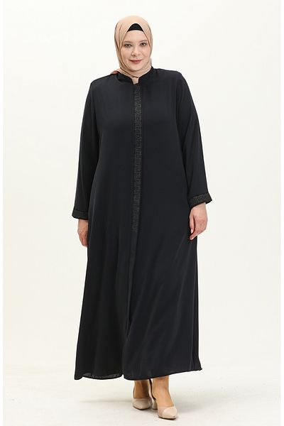 sefamerve Navy Blue Μεγάλο Μέγεθος Ferace 3008-02