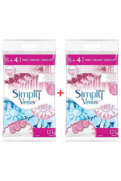 Gillette Venus Venus Simply 3-Blade Razor, 8 Count (2 Pack)