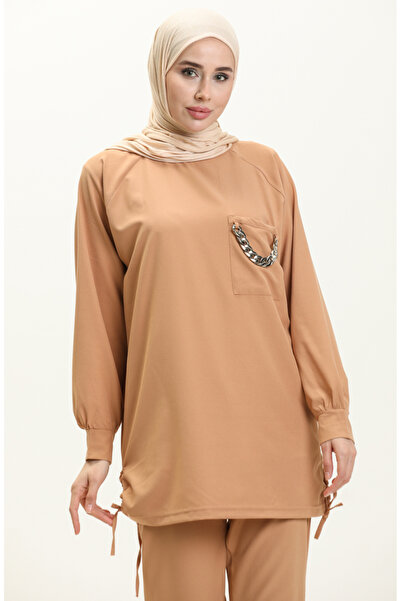 sefamerve Biscuit 70010-05 Tunic and Trousers Double Chain Detailed Set