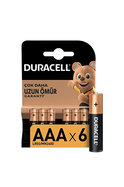Duracell Ebasic Aaa 6lı Ince Kalempil Batarya - Siyah