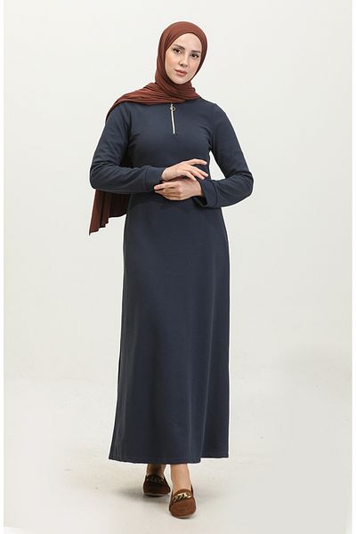 sefamerve Φόρεμα Navy Blue με φερμουάρ - 2148C-01