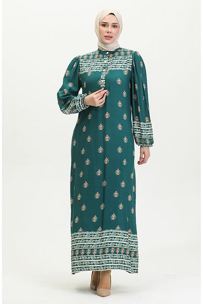 sefamerve Rochie cu model vascoza culoare benzina - 0397-02