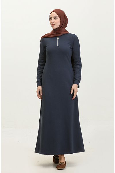sefamerve Φόρεμα Navy Blue με φερμουάρ - 2148C-01