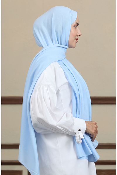 sefamerve Σάλι Madame Mary Baklava Jacquard 19087-07 Baby Blue