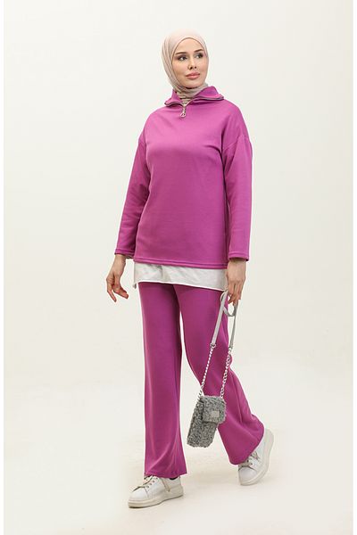 sefamerve Set cu fermoar fucsia - 2141-04