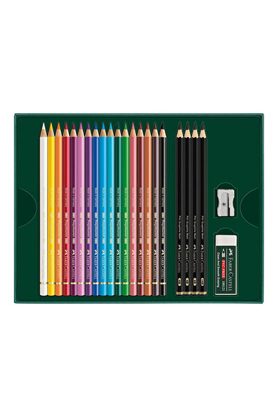Faber Castell Polychromos & Pitt Graphite Matt 23'lü Hediye Seti, Parlak ve Canlı Renkler
