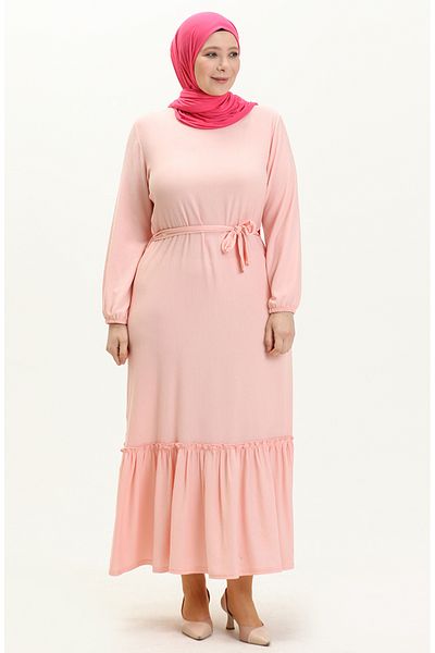 sefamerve Φόρεμα Farbali Plus Size 4581-06 - Πούδρα