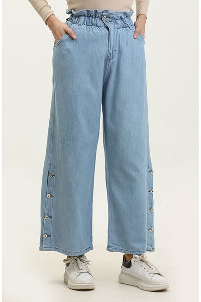 sefamerve Blugi largi Ice Blue - Cu nasturi, 30051-01