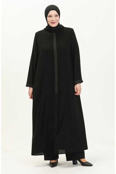 sefamerve Μαύρο Plus Size Ferace 3008-01