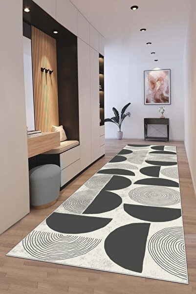 df home Salon Halısı Geometrik İskandinav Toz Tutmaz Dijital Baskı Yıkanabili...